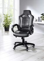 Chefsessel mit Loch-Applikation in Race-Optik SCHWARZ-GRAU