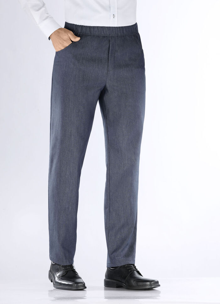 "Klaus Modelle"-Edel-Schlupfjeans mit Gummibund in 2 Farben BLAU
