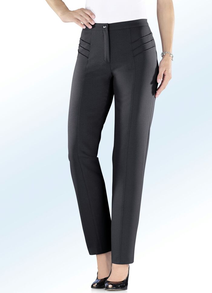 Hose mit h&uuml;bscher Biesenzier SCHWARZ