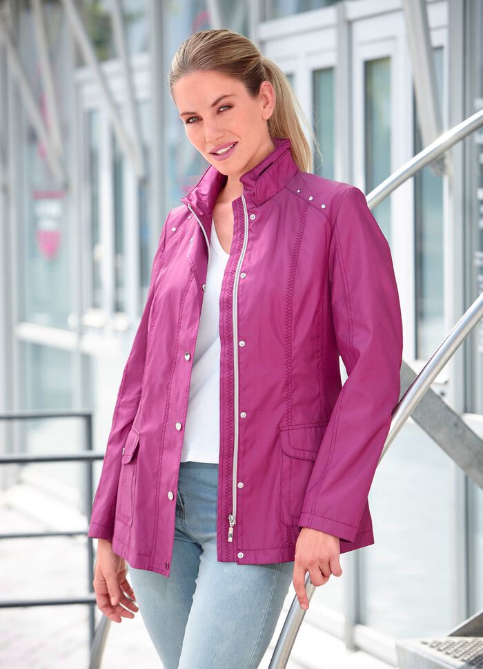 Jacke mit Ziernieten an der Schulterpartie FUCHSIA