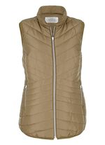 Steppweste mit Kontrastpaspelierung SCHILFGR&Uuml;N