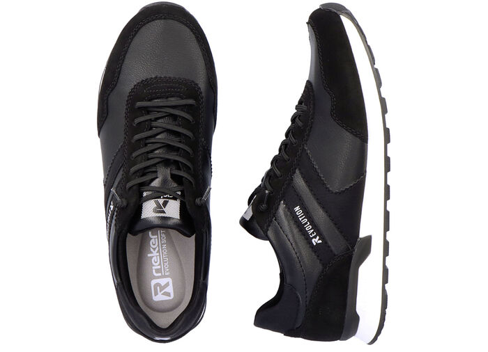 Schnür-Sneaker mit herausnehmbarem Textilfußbett SCHWARZ