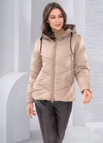 Jacke mit fester Kapuze GOLDBEIGE