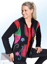 Jacke mit aufgestickten Bl&uuml;ten- und &Auml;hrenmotiven 