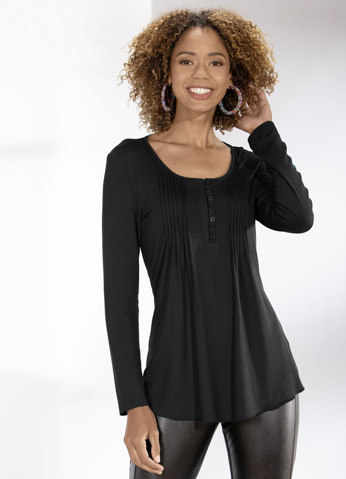 Hübsche Shirt-Tunika SCHWARZ