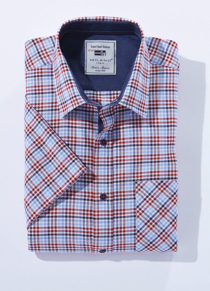 Kariertes "Milano Italy"-Hemd in 4 Farben 