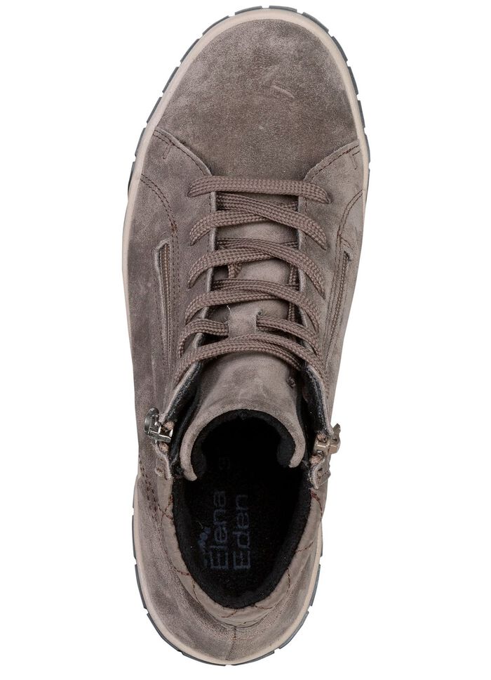 ELENA EDEN Schn&uuml;r-Bootie mit zwei Seitenrei&szlig;verschl&uuml;ssen TAUPE