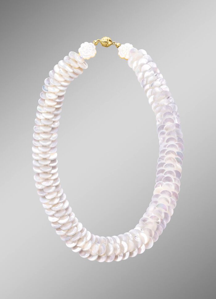 Schimmernde Halskette mit echtem Perlmutt 