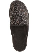 Pantoffel mit floralem Muster SCHWARZ