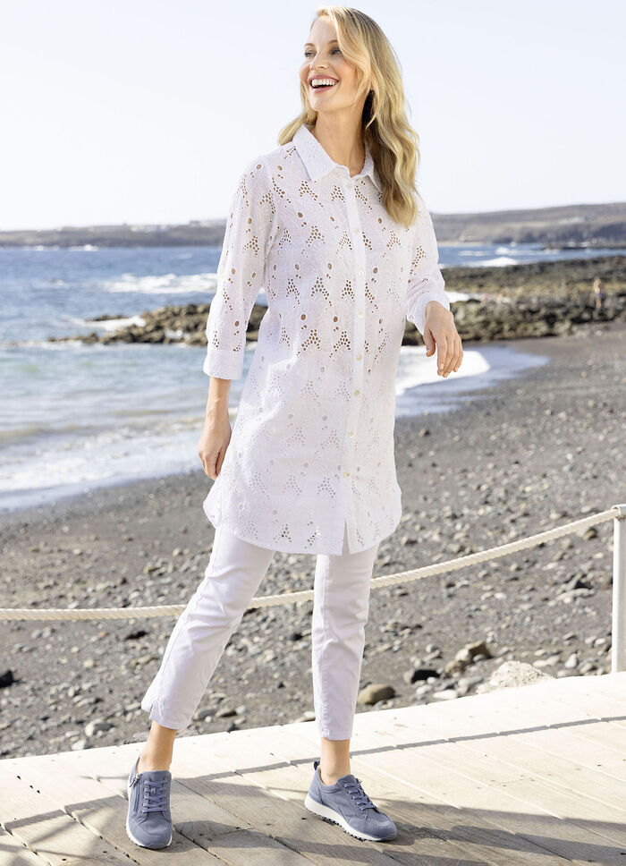 Tunika mit Lochstickerei 