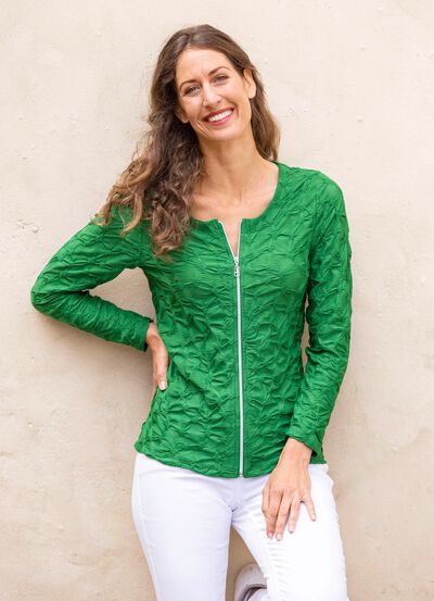 Shirtjacke mit durchgehendem Rei&szlig;verschluss 