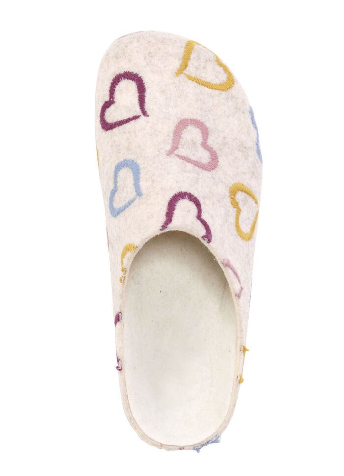 Laurina, klassiche Damen-Hausschuhe, Weite H, mit anatomisch geformtem Fu&szlig;bett ECRU