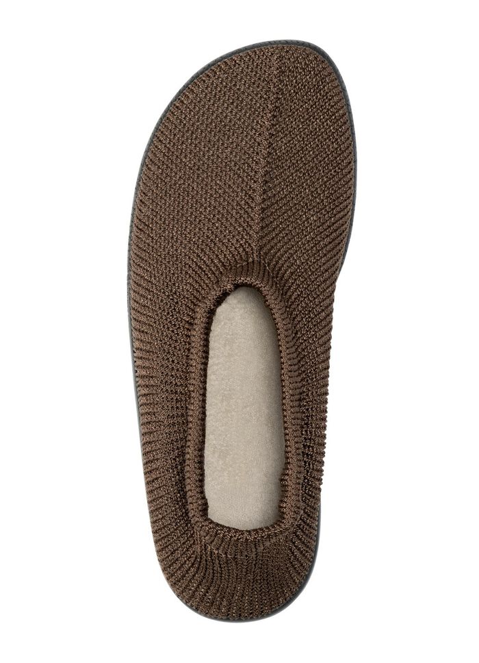 Slipper aus elastischem Strickmaterial BRAUN