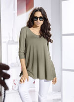 Shirt-Tunika mit Schmuckknöpfen OLIV