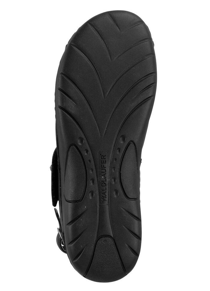 Waldl&auml;ufer Sandale mit Metallschmuck mit Glitzersteinchen 