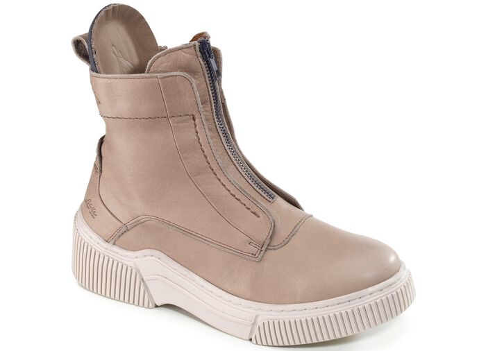 Libelle Bootie aus Nappaleder mit Zier-Rei&szlig;verschluss TAUPE