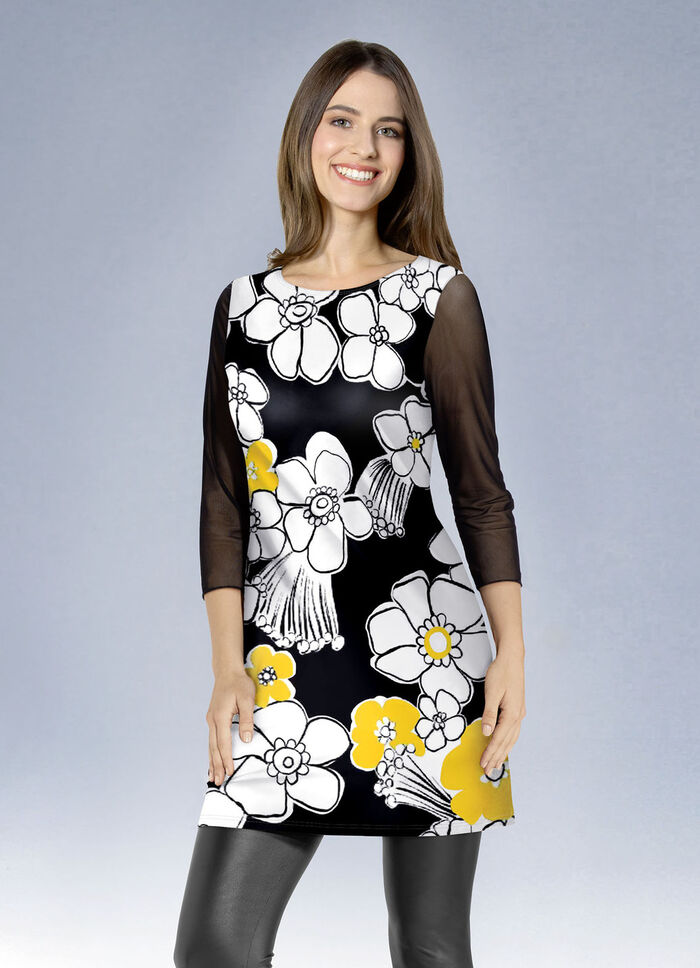 Longshirt mit modisch flachem Halsausschnitt 