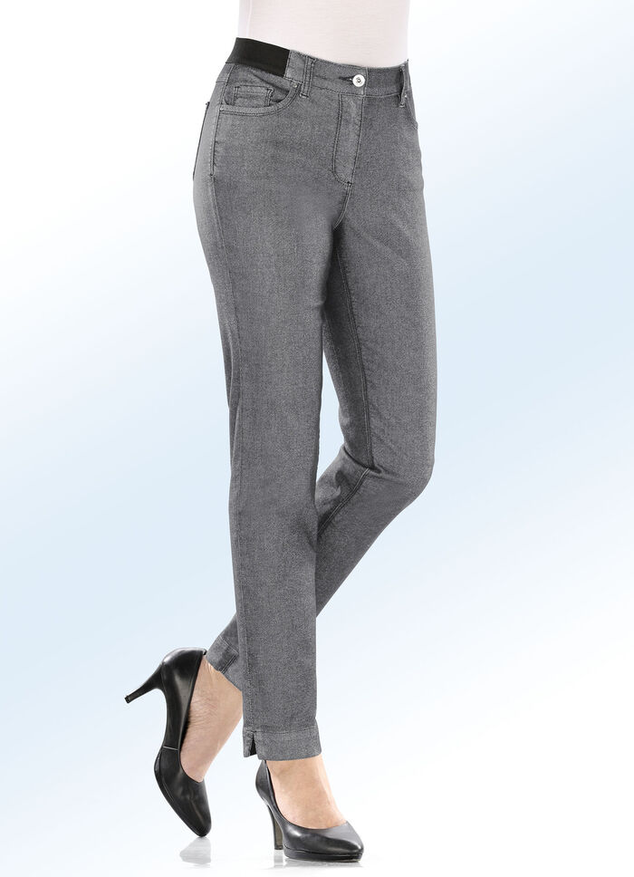 Superbequeme Power-Stretch-Jeans mit spezieller Bundverarbeitung MITTELGRAU