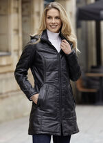 Lederkurzmantel von „Caminari“ SCHWARZ