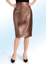 Rock in modischer Wickeloptik BRONZE