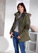 Jacke mit abnehmbarer Kunstpelz-Besatz 