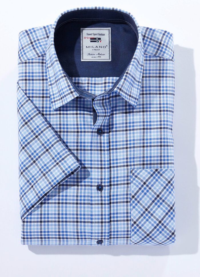 Kariertes "Milano Italy"-Hemd in 4 Farben 