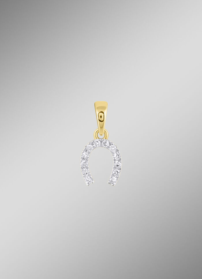 Hufeisen-Anh&auml;nger mit 10 Diamanten 