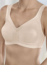 Susa Zweierpack BH mit verstärktem Vorder- und Rückteil 1X WEIß-ROSÈ-PUDER BEDRUCKT, 1X PUDER