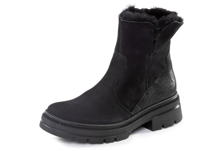 Waldl&auml;ufer Stiefelette aus Rind-Nubukleder SCHWARZ