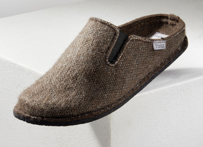 Herren-Hausschuh aus  Wollfilz BRAUN