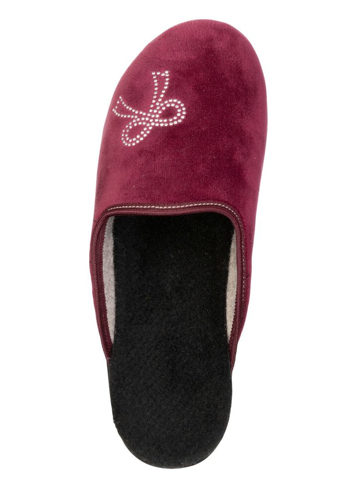 Zweierpack, klassische Damen-Hausschuhe, Weite G, mit funkelnden Glitzersteinchen 