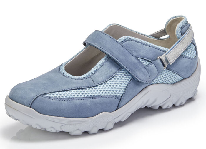 Waldläufer Slipper mit verstellbaren Klettverschlüsse JEANS