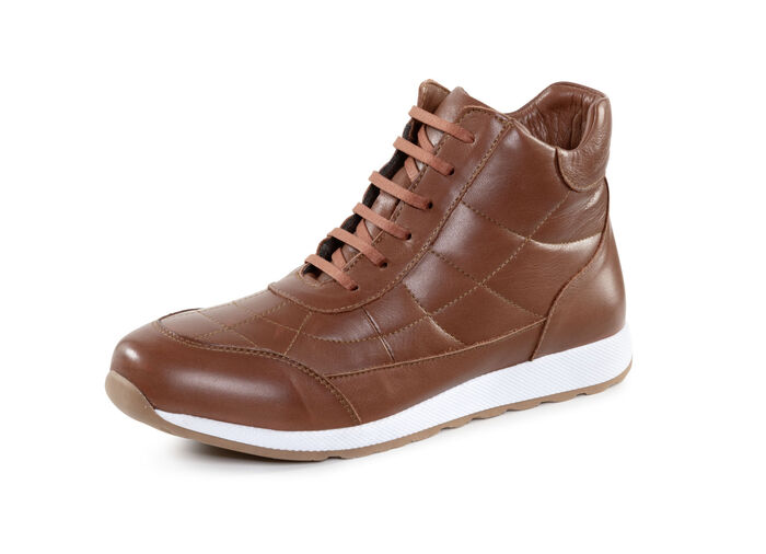 Andrea Conti Schnür-Bootie mit trendiger Steppung BRAUN