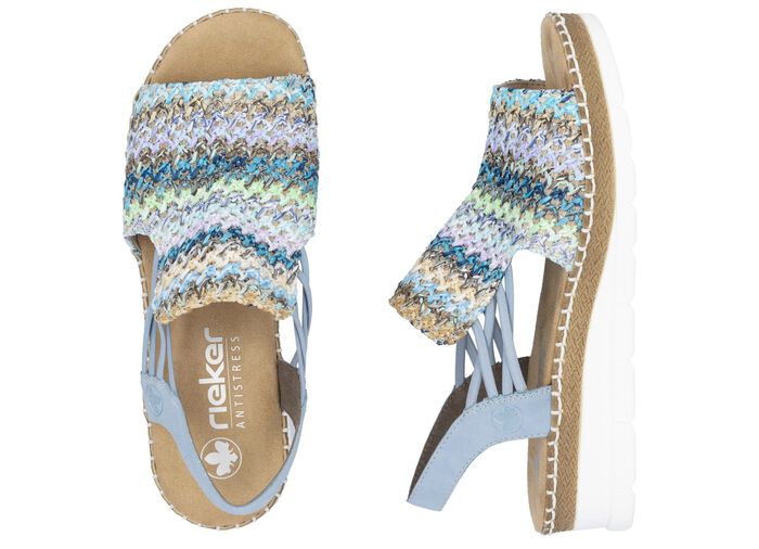 Rieker, sommerliche Damen-Sandalen, mit seitlichen Elastik-Bandagen 