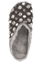 Laurina, klassische Damen-Hausschuhe, mit herausnehmbarem Fu&szlig;bett GRAU-WEISS