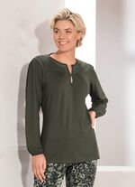 Flottes Shirt mit Zierringen in 2 Farben KHAKI