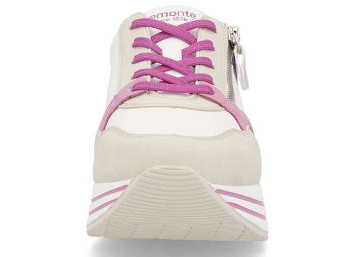 Remonte Schn&uuml;r-Sneaker aus Nappaleder CREME-BUNT