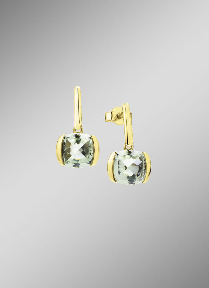 Edle Ohrstecker mit echt gr&uuml;nem Amethyst 