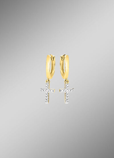 Schicke Klappcreolen mit 2 Diamanten 