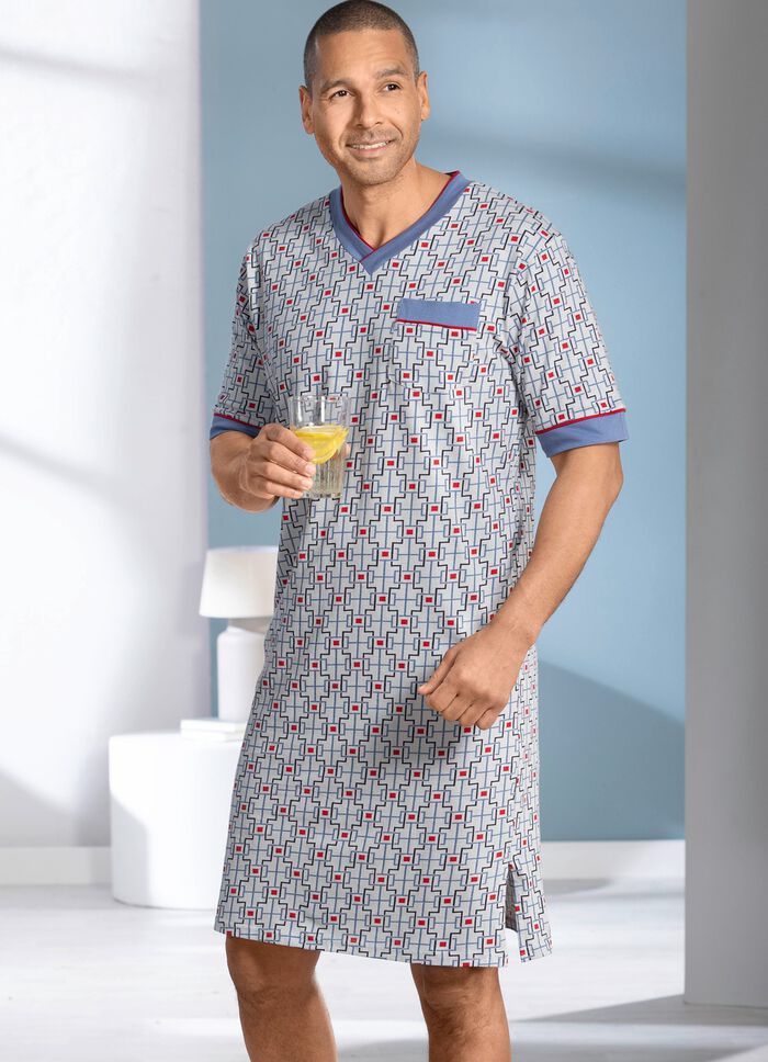 Kurzarm-Nachthemd mit V-Ausschnitt 