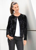 Blusenjacke mit Pailletten SCHWARZ