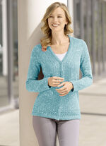 Strickjacke aus Melangegarn JADEGRÜN MELIERT