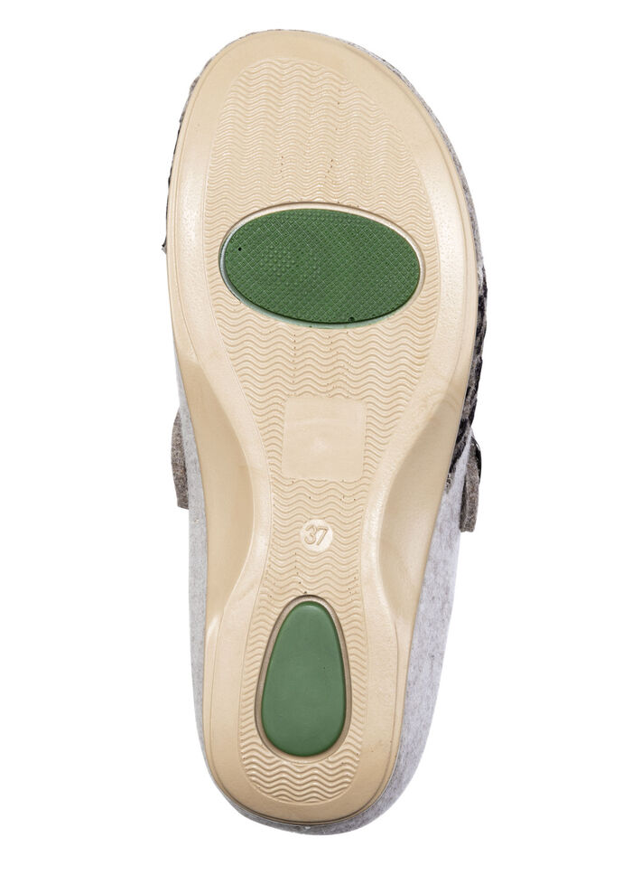 Mubb, klassische Damen-Hausschuhe, Weite H, mit herausnehmbarem Fußbett BEIGE