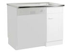 Spülenschrank mit melaminharzbeschichteter Oberfläche WEISS