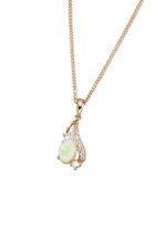 Anh&auml;nger mit Singapurkette, echt Opal und synth. Zirkonia 