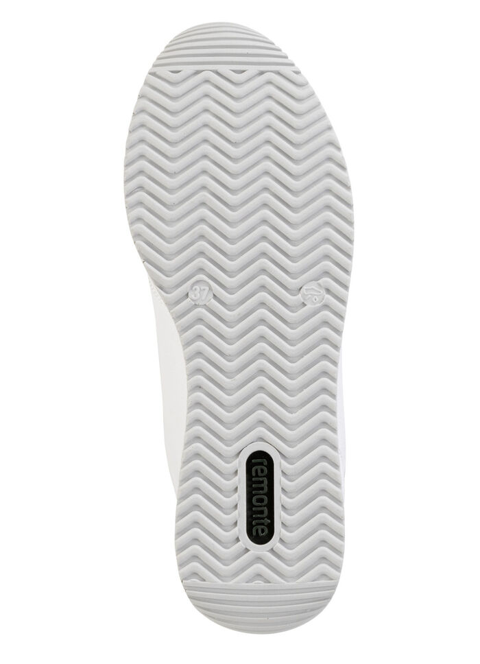 Remonte Schn&uuml;r-Sneaker mit silberfarben schimmerndem Kontrast-Besatz WEISS