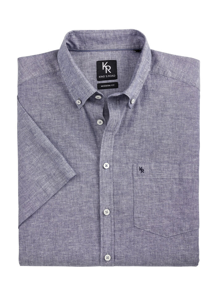 "King's Road"-Hemd mit Button-Down-Kragen in 4 Farben DUNKELBLAU MELIERT