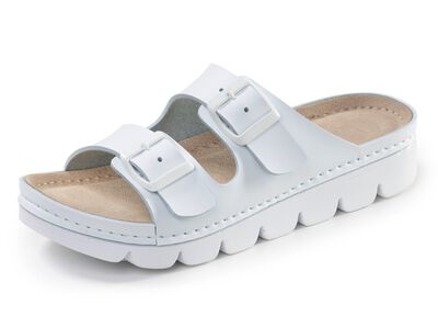 Klassische Damen-Pantoletten, mit verstellbaren Schlie&szlig;en 