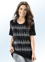 Shirt mit aufwändiger Plättchenzier SCHWARZ