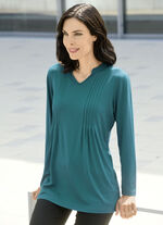 Shirt mit Stehkragen in 2 Farben PETROL